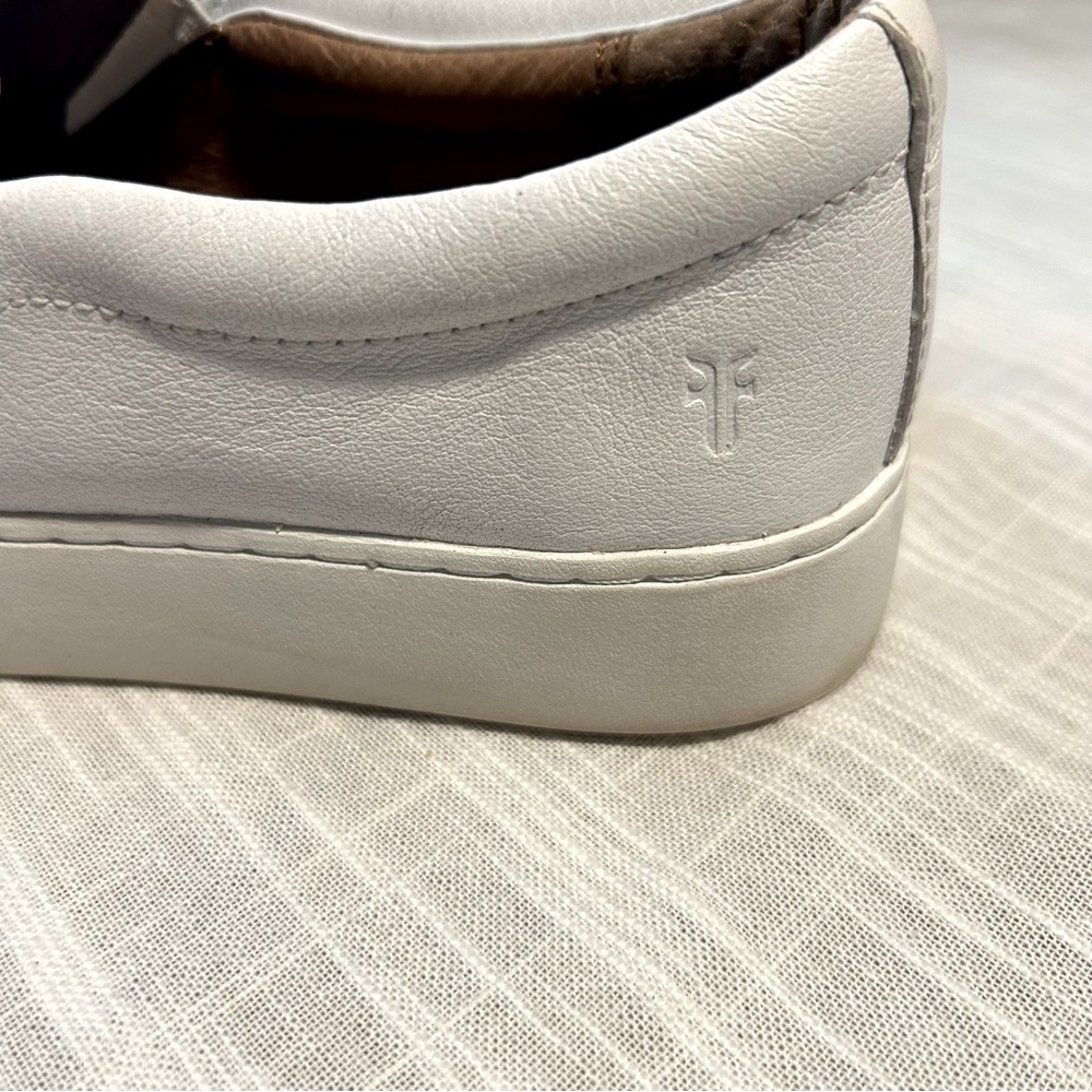 Frye White Leather Slip-On Sneakers Flats - Picture 4 of 10